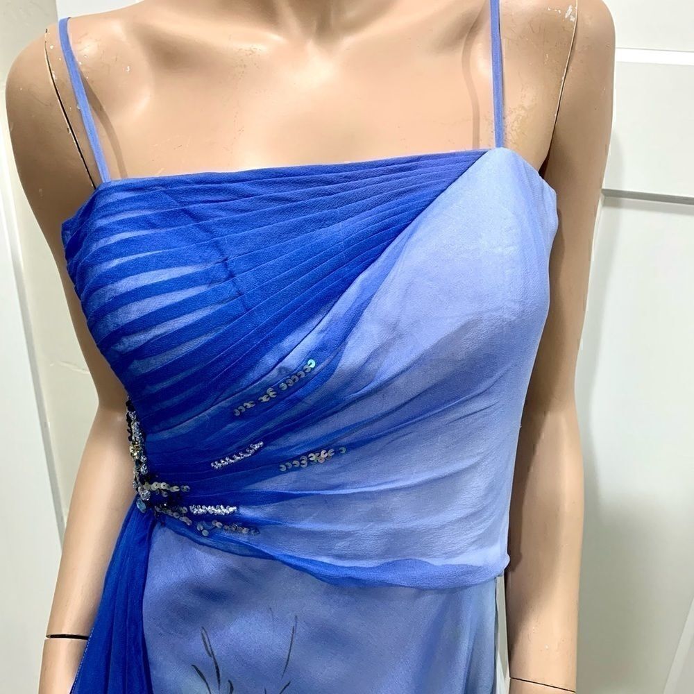 New 100% Silk beaded & hand-painted flowers dress - Picture 6 of 11